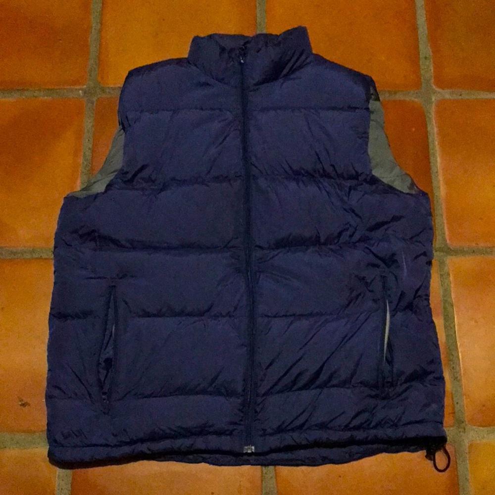 Lands End men’s large blue down puffy vest